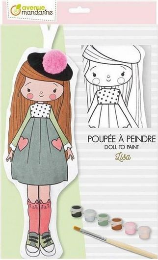 Ζωγραφική Avenue Mandarine Υφασμάτινη Κούκλα Lisa 30cm για Παιδιά 6+ Ετών