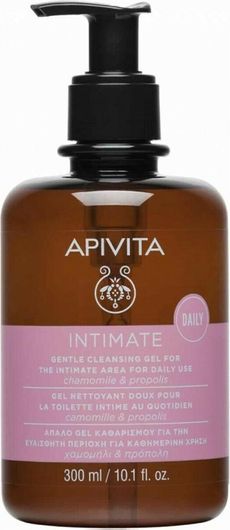 Gel Καθαρισμού Apivita Intimate Gentle Daily Cleansing pH 5 για την Ευαίσθητη Περιοχή με Χαμομήλι & Πρόπολη 300ml
