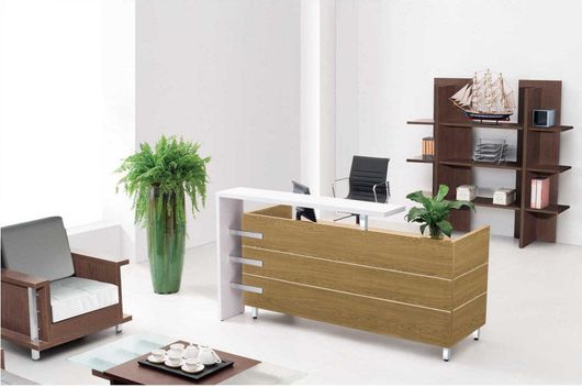 Επαγγελματικό Γραφείο Υποδοχής Woodwell Project με 180x75x110cm Μπεζ