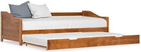 Καναπές Κρεβάτι vidaXL Μονό από Μασίφ Ξύλο Φυσικό για Στρώμα 90x200cm