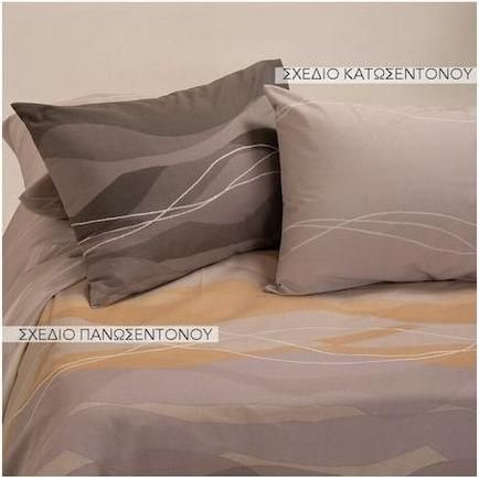 Μαξιλαροθήκες Melinen Shels Σετ 50x70cm Γκρι Σχέδιο Πανωσέντονου