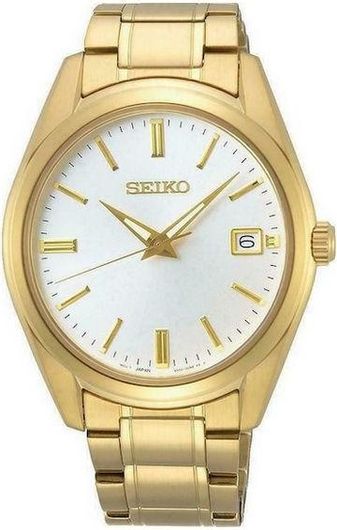 Ανδρικό Ρολόι Seiko SUR314P1 με Μεταλλικό Μπρασελέ Χρυσό