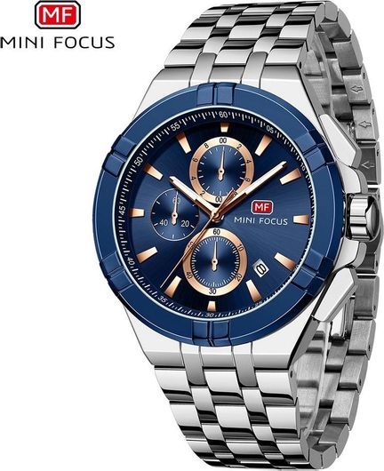 Ανδρικό Ρολόι Mini Focus MF0471G.03 με Μεταλλικό Μπρασελέ Ασημί