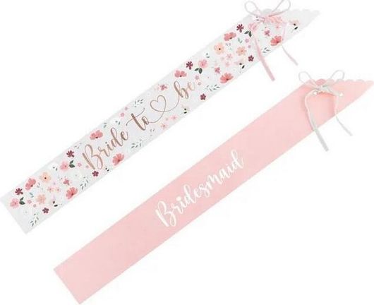 Κορδέλες Bride to be + Bridesmaid, mix, 76cm 6τμχ