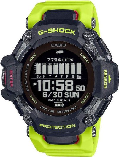 Smartwatch Casio G-Shock GBD-H2000-1A9 GPS Plastic Case Black & Silicone Strap Green