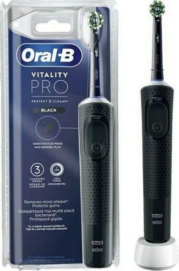 Ηλεκτρική Οδοντόβουρτσα Oral-B Vitality Pro Protect X Clean με Χρονομετρητή Μαύρο