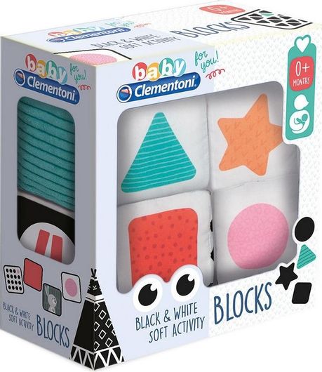 Τουβλάκια Baby Clementoni Κύβοι Activity για 1+ Ετών 4τμχ