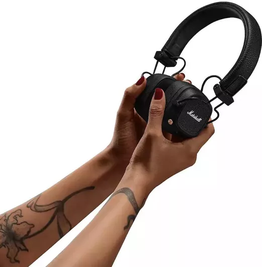 Marshall Major V Ασύρματα On Ear Ακουστικά με 100 ώρες Λειτουργίας & Quick Charge Μαύρο