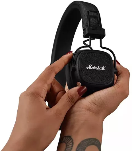 Marshall Major V Ασύρματα On Ear Ακουστικά με 100 ώρες Λειτουργίας & Quick Charge Μαύρο