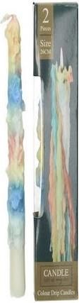 Κερί 6x2.7x26cm Σετ 2τμχ Πολύχρωμο