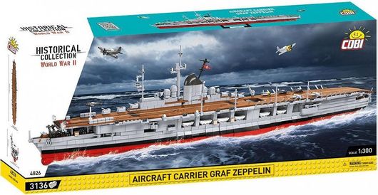 Τουβλάκια Cobi 4826 Historical Collection Αεροπλανοφόρο Zeppelin 1:300 - Β Παγκοσμίου - Γερμανικό - 3136τμχ για 12+ Ετών