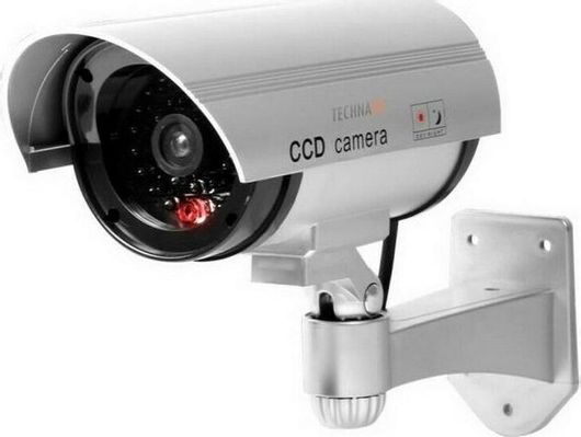 Ψεύτικη Κάμερα Παρακολούθησης Τύπου Bullet Ασημί