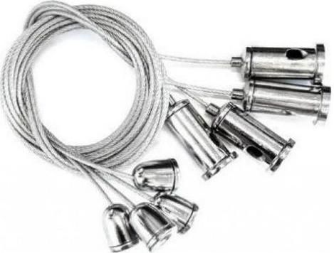 Ντίζα Fos me για Κρέμασμα Φωτιστικών Ασημί 05-09360