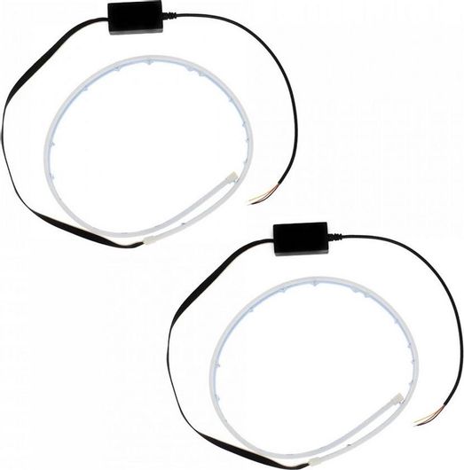 Led Ταινία για Φανάρια Αυτοκινήτου Φώτα Ημέρας - Φλας με Ροή - Rgb & Τηλεχειριστήριο 60Cm Ψυχρό Λευκό - Πορτοκαλί - Rgb 2τμχ