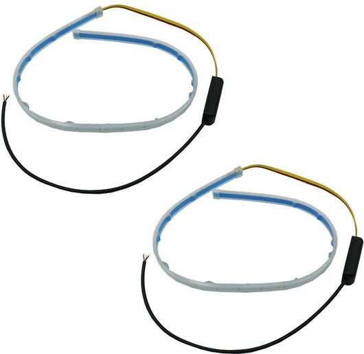 Led Ταινία για Φανάρια Αυτοκινήτου Φώτα Ημέρας & Φλας με Ροή 60Cm Ψυχρό Λευκό - Πορτοκαλί 2τμχ