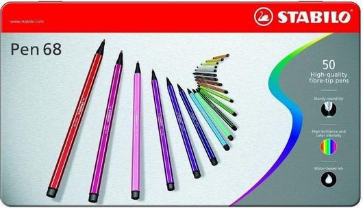 Μαρκαδόροι Stabilo Pen 68 Σχεδίου 1mm Πολύχρωμοι 50τμχ