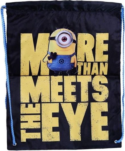 Παιδική Τσάντα Πουγκί Αθλητική με Κορδόνι Minion Μαύρο