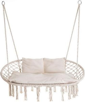 Κούνια Κρεμαστή ArteLibre Υφασμάτινη 2 Θέσεων 130x67x110cm Εκρού