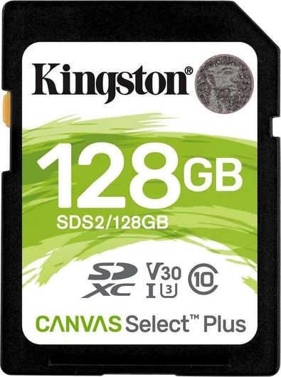 Κάρτα Μνήμης Kingston Canvas Select Plus SDXC 128GB Class 10 U3 V30 UHS-I