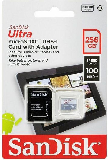 Sandisk Ultra microSDHC 256GB Class 10 U1 UHS-I με αντάπτορα