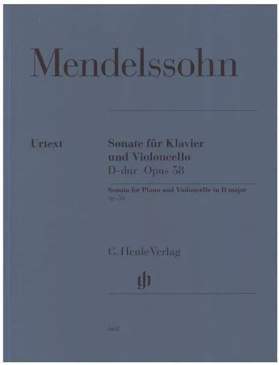 Παρτιτούρα για Τσέλο G. Henle Verlag Mendelssohn "Sonata in D Major Op.58"