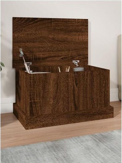 Κουτί Αποθήκευσης vidaXL Ξύλινο με Καπάκι 50x30x28cm Καφέ