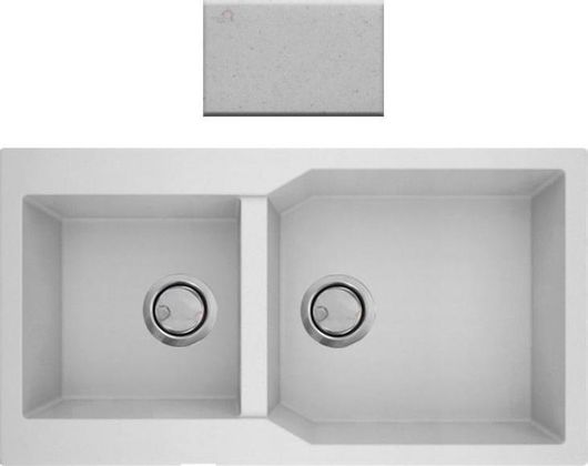Νεροχύτης Κουζίνας Sanitec Ultra Granite 803 Ένθετος από Συνθετικό Γρανίτη Μ98xΠ50cm Bianco