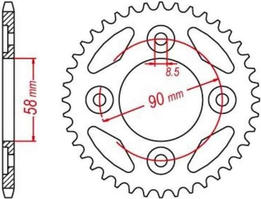 Γρανάζι Roc 44107 Πίσω 35Δ Honda ANF 125cc Innova / ANF 125i Innova Injection / AFS 110i Wave