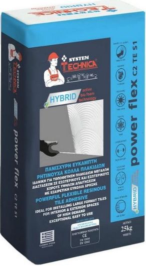 Κόλλα Πλακιδίων System Technica Hybrid Power Flex Λευκή 25kg