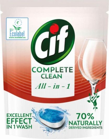 Κάψουλες Πλυντηρίου Πιάτων Cif Complete Clean All in 1 46 Οικολογικές 805gr