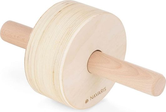 Ρόδα Κοιλιακών Navaris Wooden Exercise Wheel 57261.01 31x16cm Μπεζ
