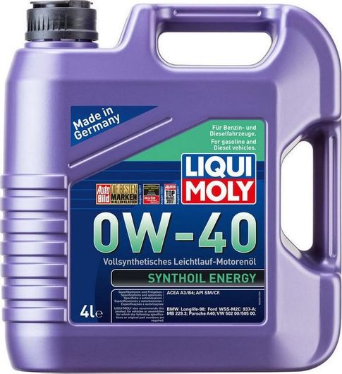 Λάδι Αυτοκινήτου Liqui Moly 0W-40 Συνθετικό Synthoil Energy 4lt