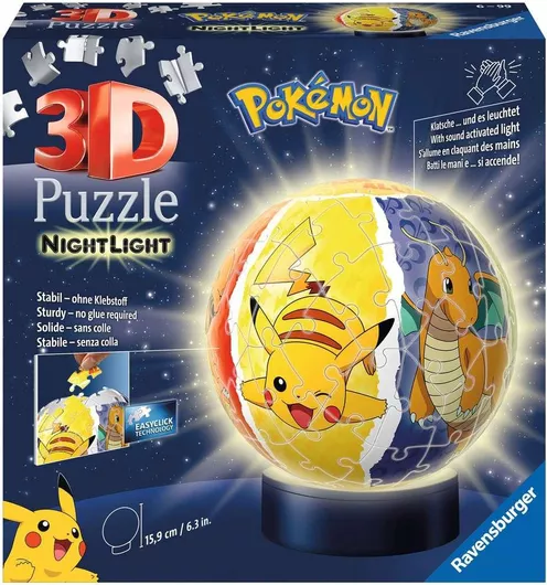 Παζλ 3D Ravensburger Nachtlicht Pokemon 72 Κομμάτια για 6+ Ετών