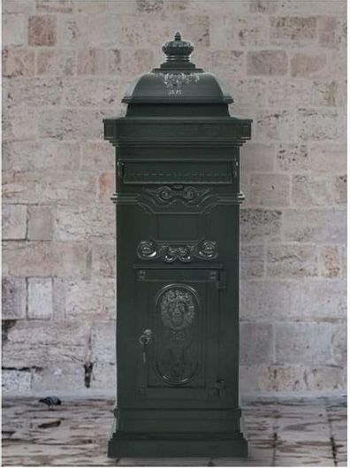 Γραμματοκιβώτιο vidaXL Vintage Εξωτερικού Χώρου Μεταλλικό Πράσινο 35.5x32x102.5cm