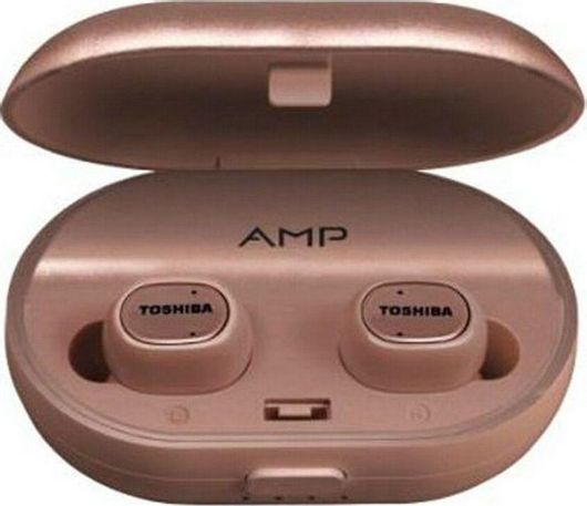 Toshiba RZE-BT900E In-ear Bluetooth Handsfree Ακουστικά με Θήκη Φόρτισης Ροζ Χρυσό