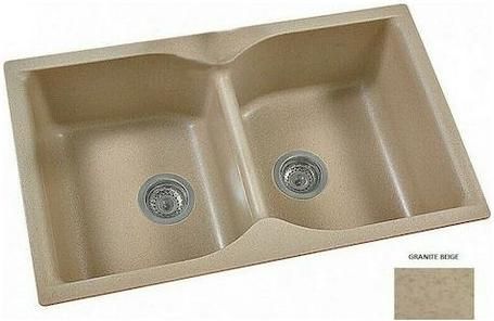 Νεροχύτης Κουζίνας Sanitec Classic 336 Ένθετος από Συνθετικό Γρανίτη Μ86xΠ50cm Granite Beige