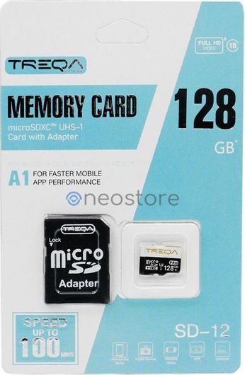 Treqa SD-12 SDHC 128GB Class 10 U1 A1 UHS-I με αντάπτορα
