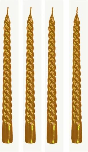 Κερί Κερί Κηροπηγίου Χρυσά 20cm 4τμχ