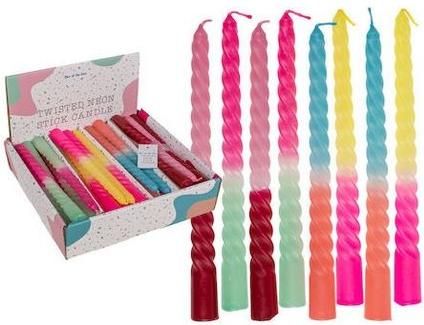 Κερί Στριφογυριστό Σχήμα Νέον 20x2cm Τυχαία Επιλογή Χρώματος