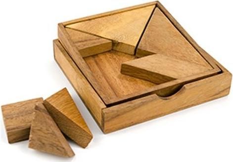 Παιχνίδι Γρίφος Ξύλινος Σχεδιαστικός Tangram 7 Κομμάτια για 6+ Ετών