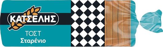 Ψωμί Κατσέλης Τοστ Σταρένιο Κανονικές Φέτες 720gr