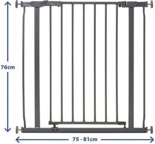 Προστατευτική Πόρτα Dreambaby Ava Πτυσσόμενη από Μέταλλο Charcoal 81x76cm