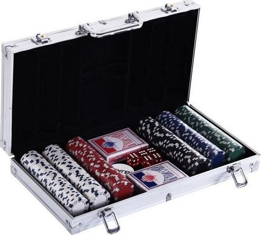 Μάρκες Poker HomCom σε Βαλίτσα με 2 Τράπουλες Σετ 300τμχ