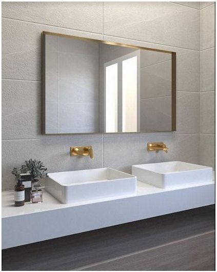 Καθρέπτης Μπάνιου Κρεμαστός Iron Square Slim 80x120cm με Led Χρυσό