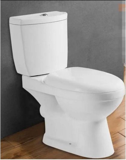 Λεκάνη Τουαλέτας Tema Δαπέδου Κάτω Σιφόνι με Καζανάκι με Κάλυμμα Thermoplast Λευκό