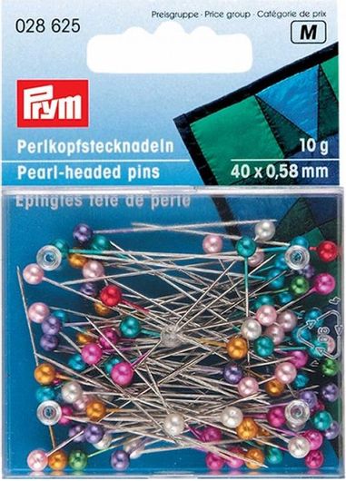 Καρφίτσες Prym με Στρογγυλό Κεφάλι Πέρλα 40x0.58mm 10gr