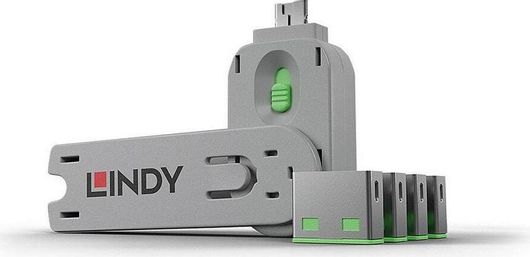 Port Blocker Lindy USB 1 Κλειδί με 4x Blocks 40451