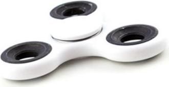 Fidget Spinner ABS Three Leaves Black Circles Πλαστικό Λευκό
