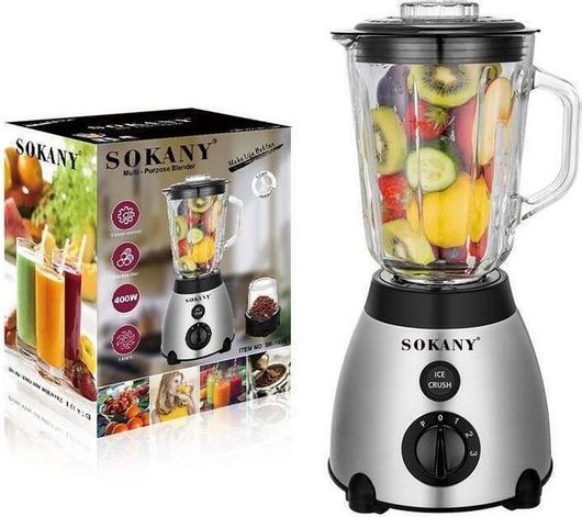 Μπλέντερ Sokany SK-149S για Smoothies 1.5lt 400W Ασημί
