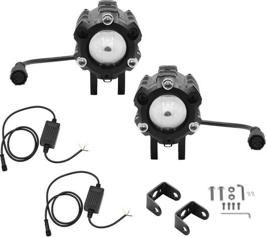 Προβολάκια Μοτοσυκλέτας HW-0073 Αλουμινίου Transformer με 2 Σκάλες Ψυχρό 40W 12V Λευκό - Κίτρινο